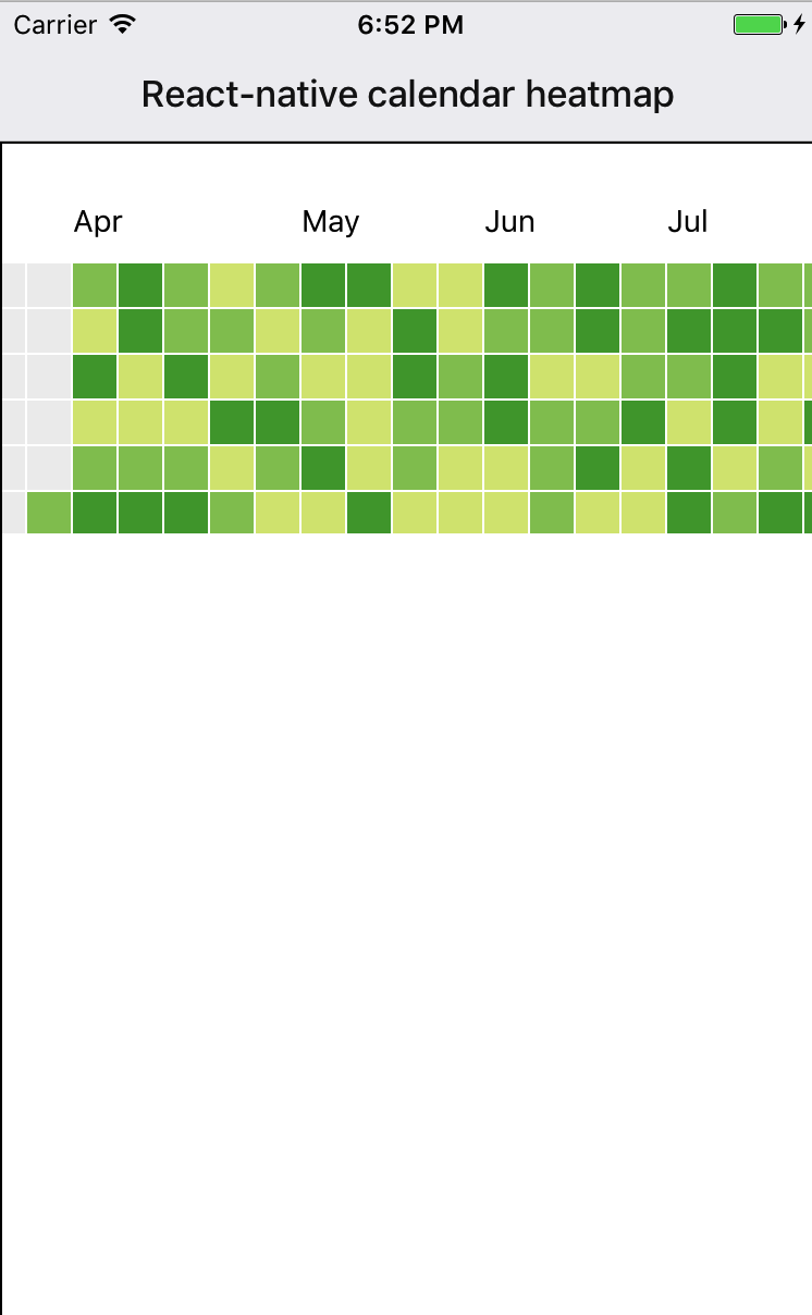 React Native Calendar Heatmap