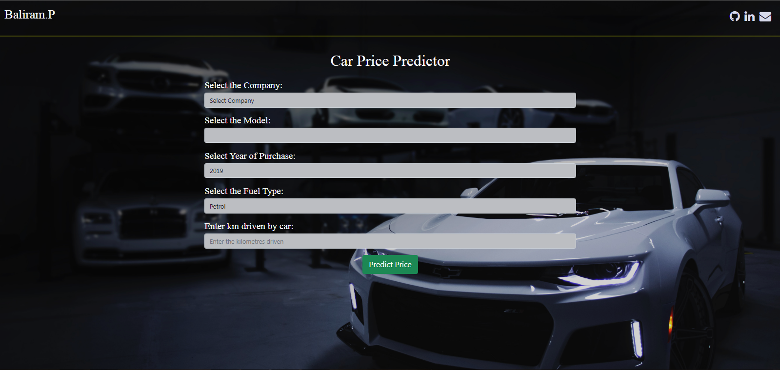GUI of Car Price Predictor