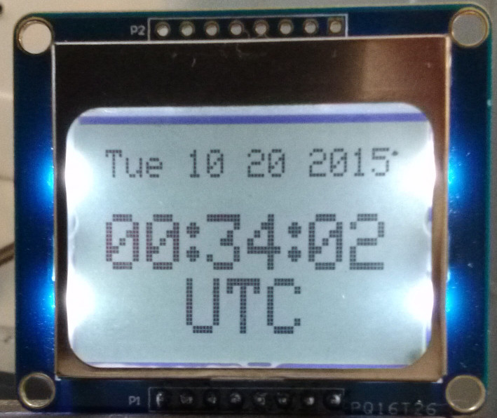 Date and time on LCD screen