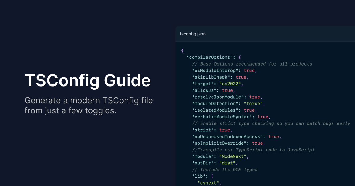 TSConfig Guide is a simple web app to generate TSConfig files