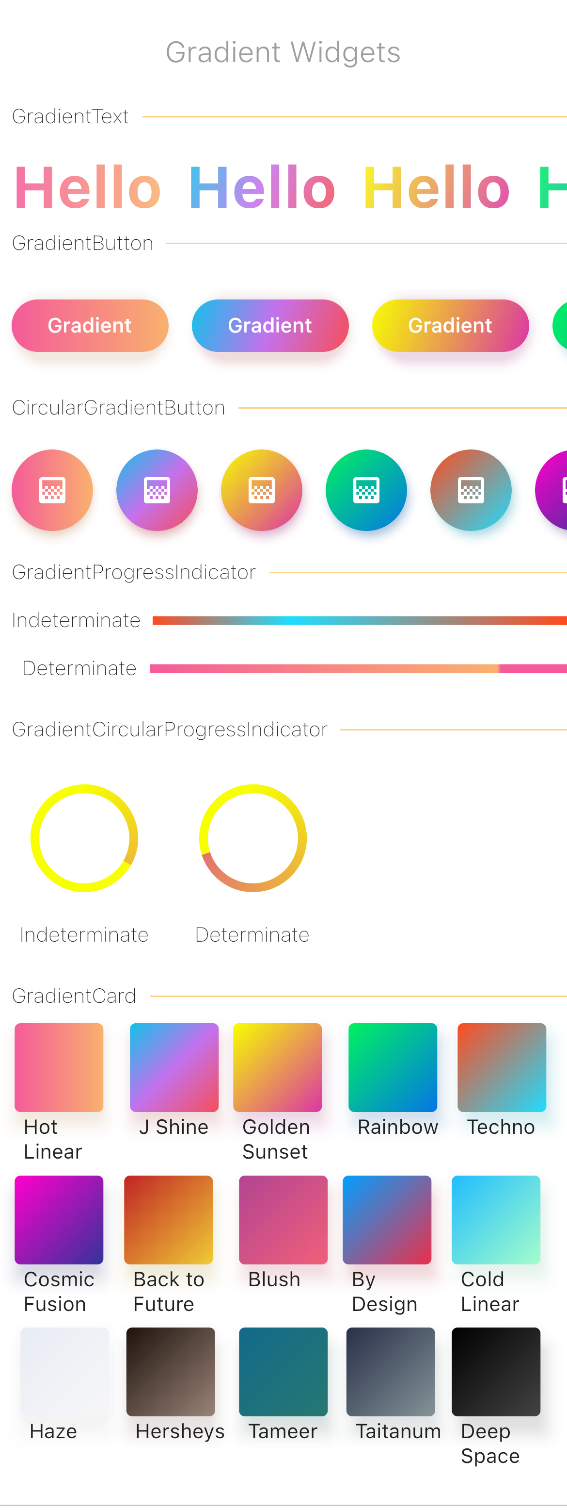 Gradient Widgets