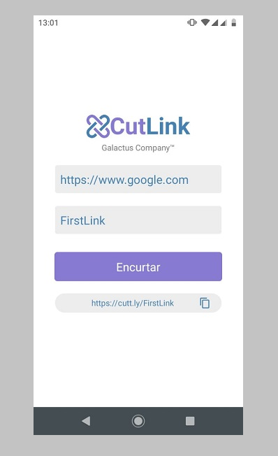 Encurtador de URL React Native