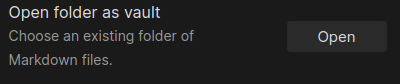 Open folder as vault