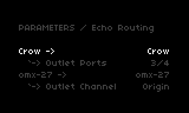 param menu echo routing