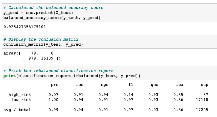 EasyEnsembleClassifier