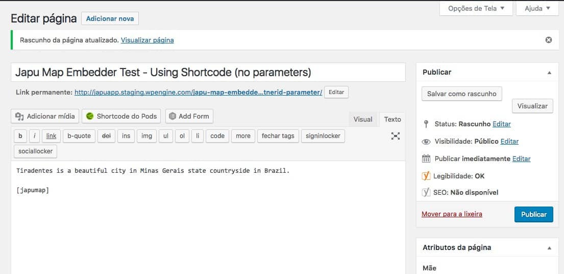 You can add a shortcode to any post type content to embed a Japu map