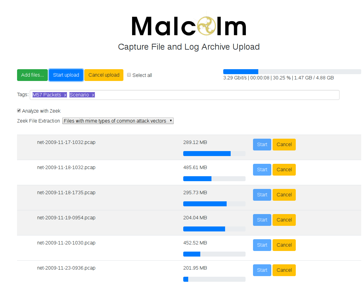 Capture File and Log Archive Upload