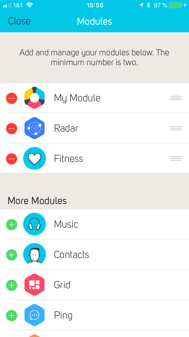 COBI.Bike iOS App Edit Modules