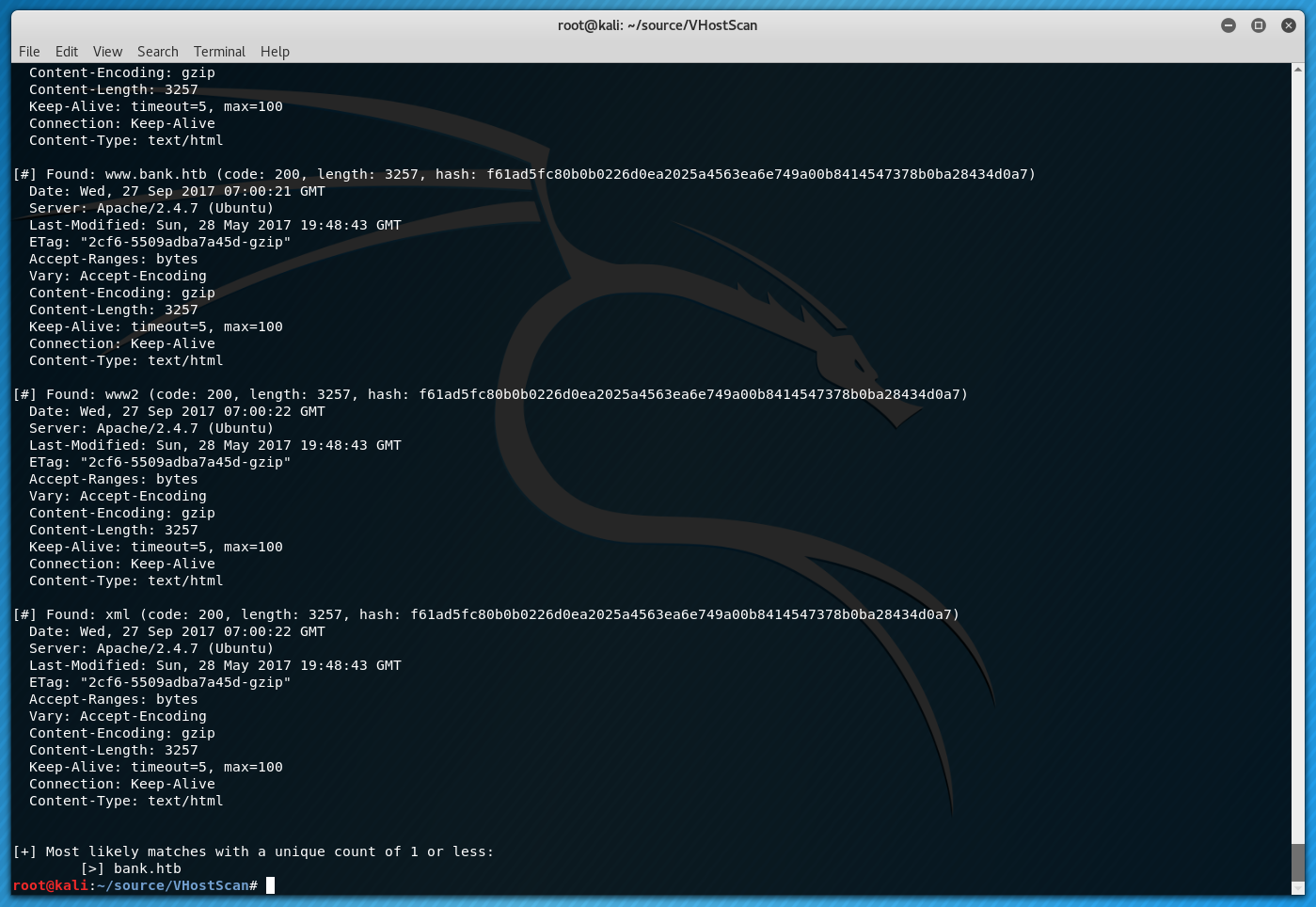 VHOSTScan Wordlist example