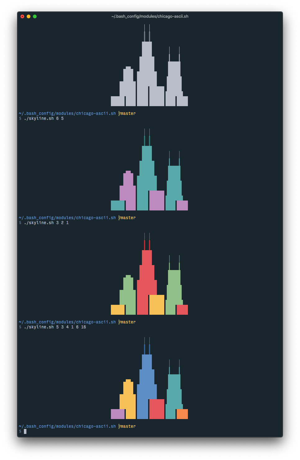 Different arg combinations for skyline.sh