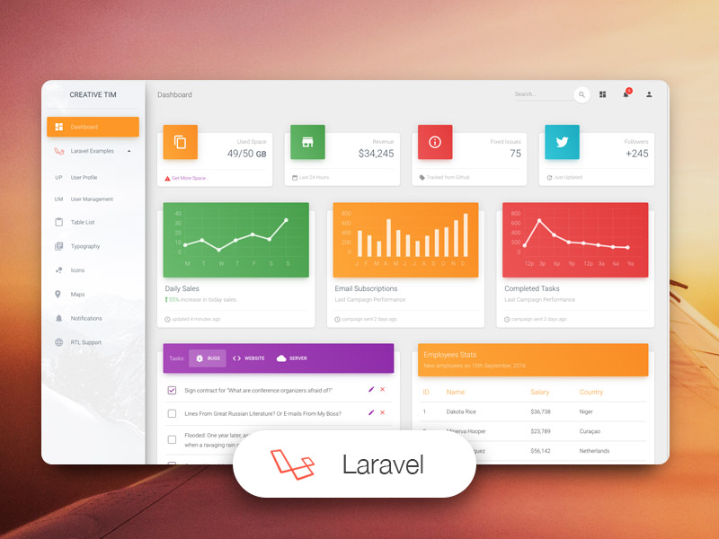 Material Dashboard Laravel