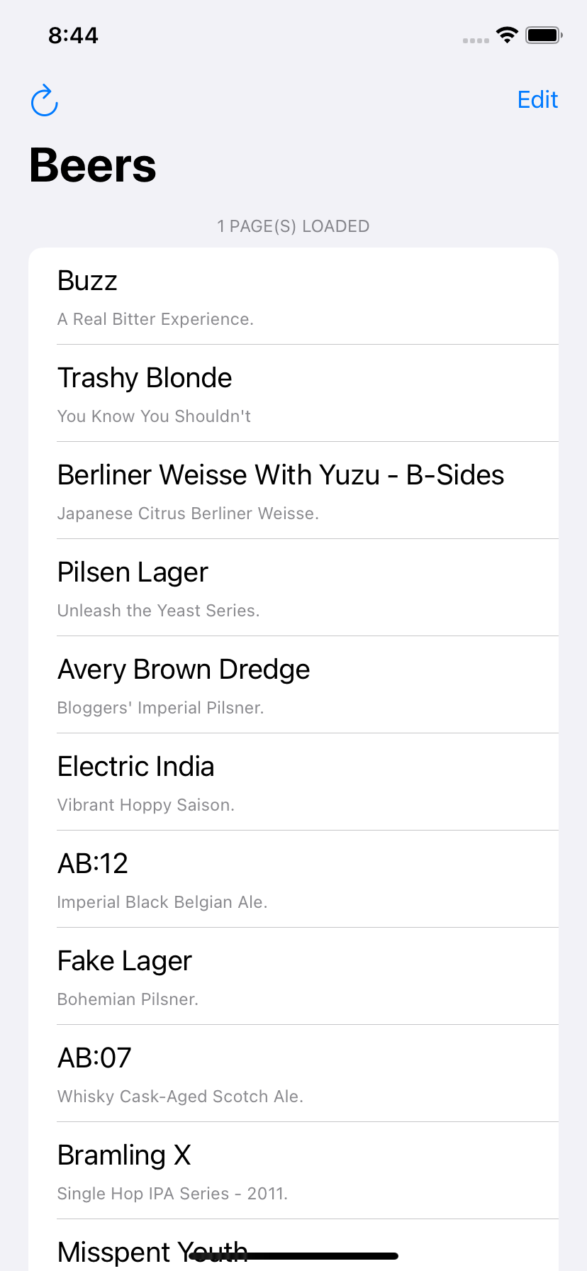 Preview Image Beer List - iPhone