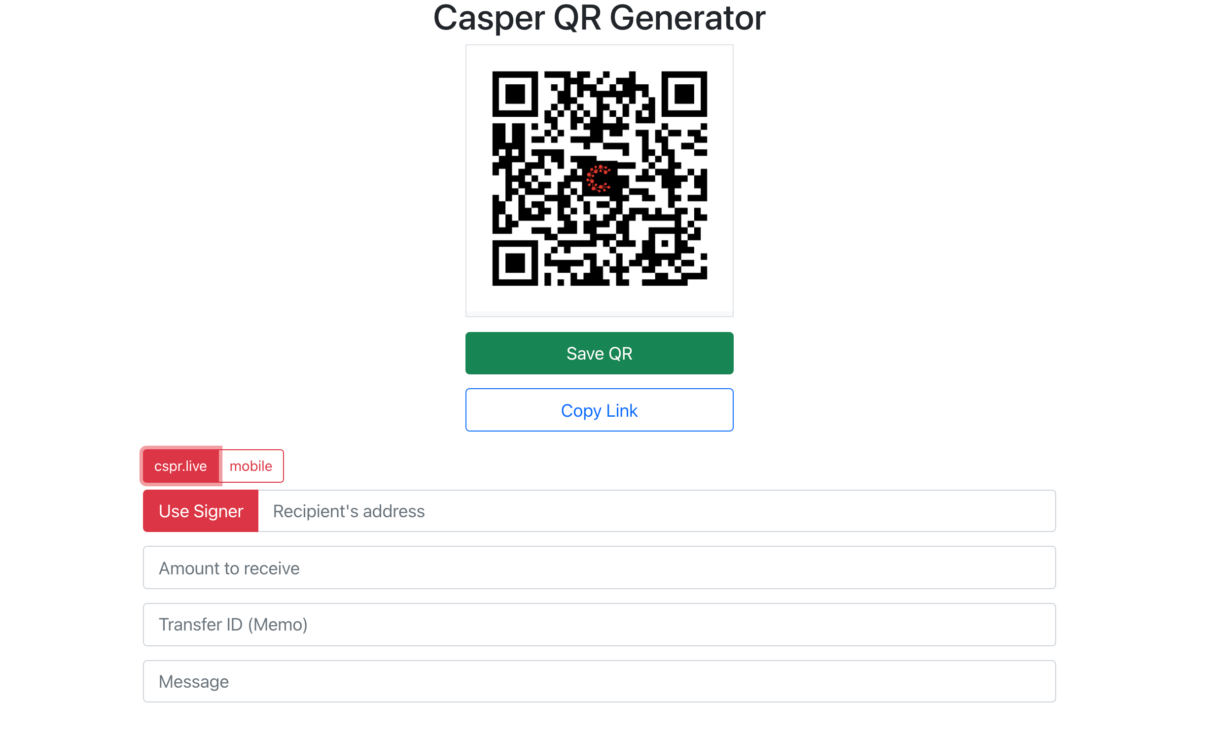 Casper QR Generator