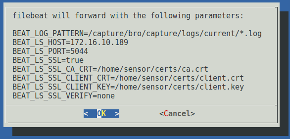 Confirm filebeat settings