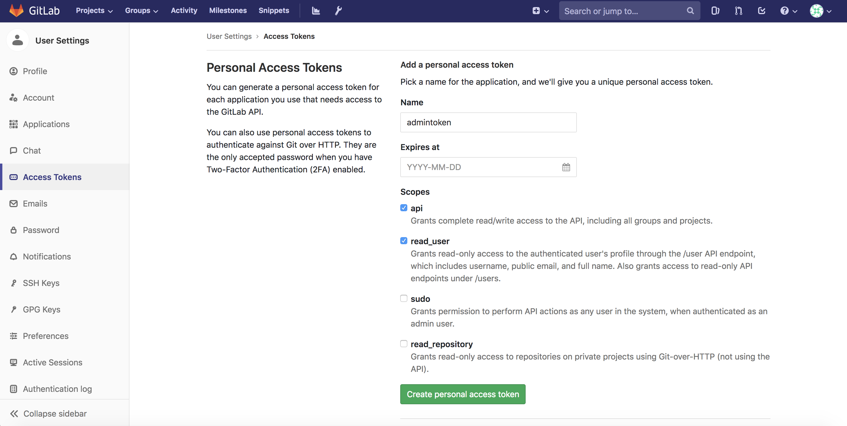 gitlab setting2