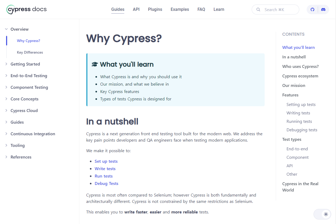 Cypress Documentation Preview