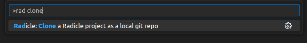 rad clone listed in command palette