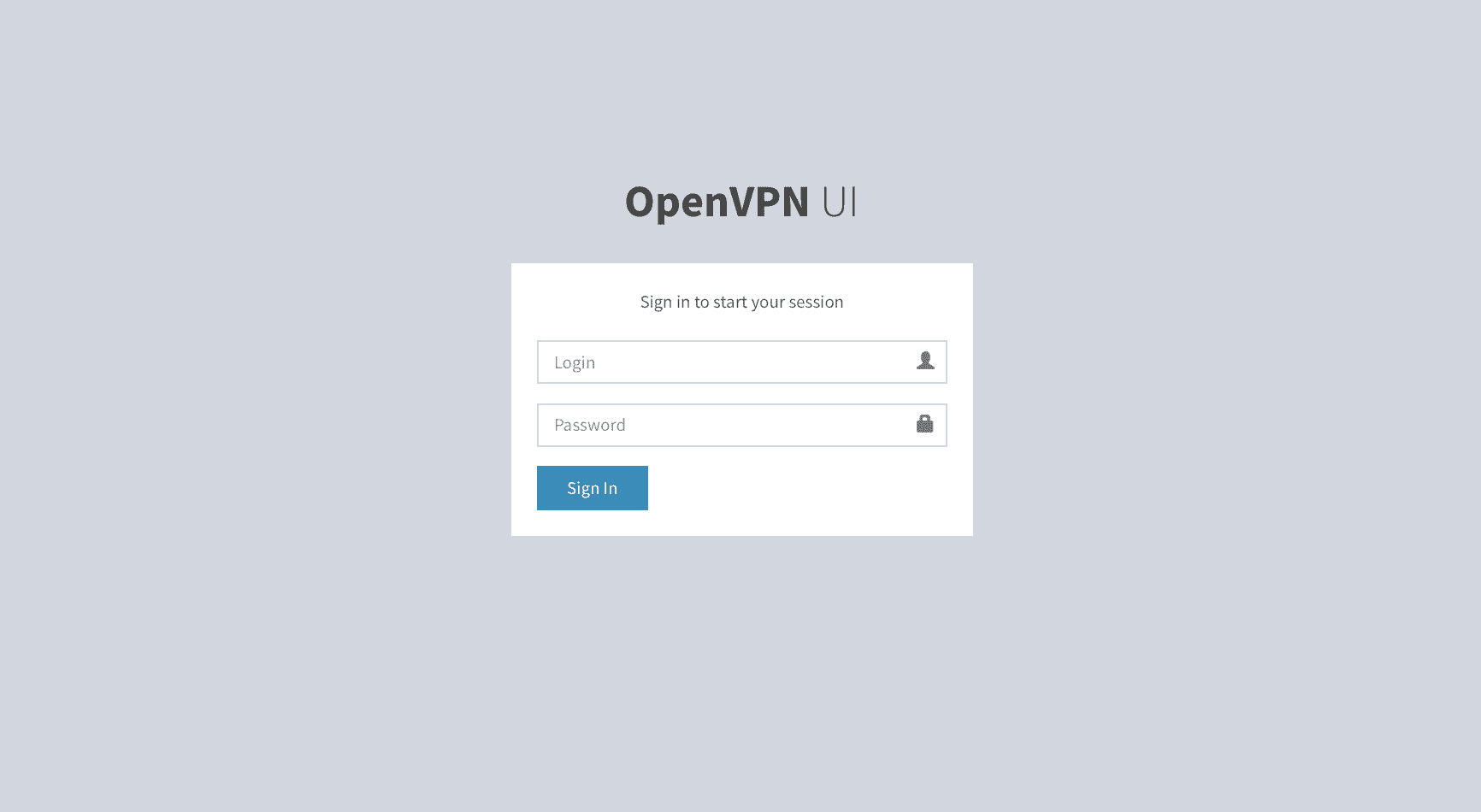 OpenVPN-UI Login screen