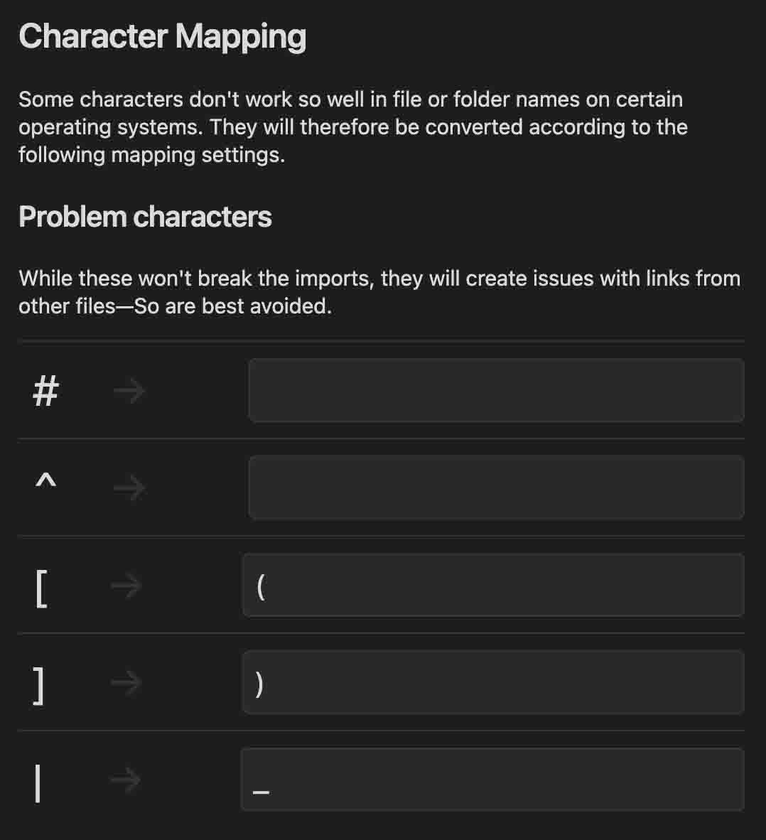 A screenshot of the plugin's settings. See below for a description.