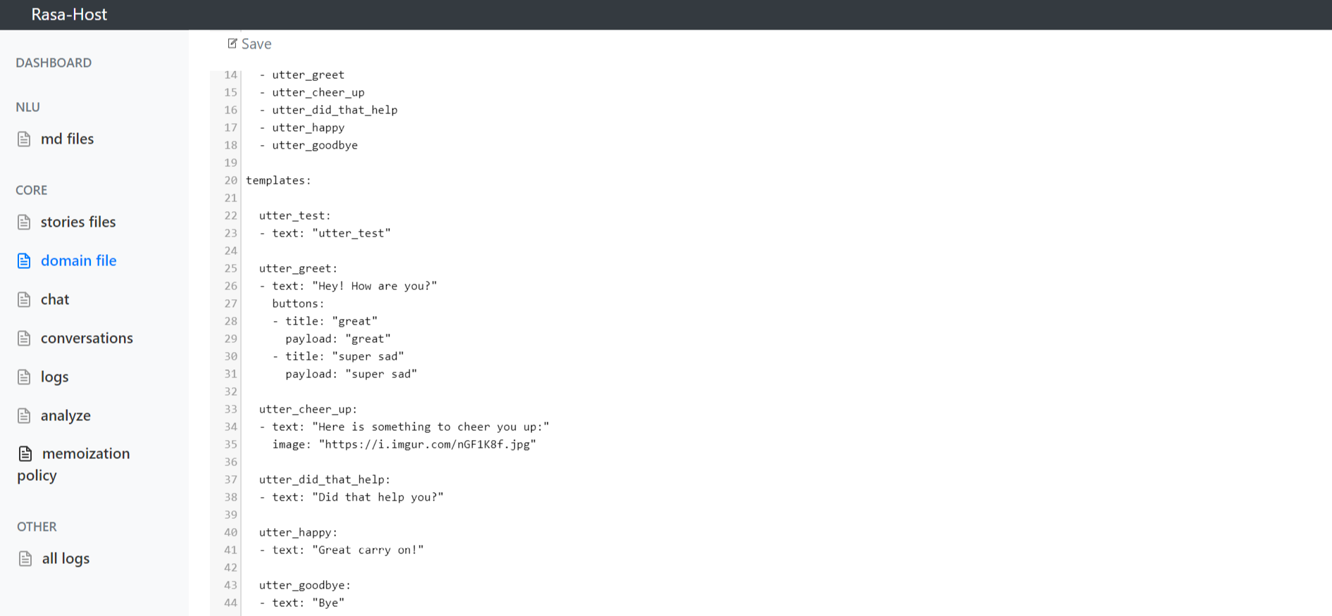 Core - domain file