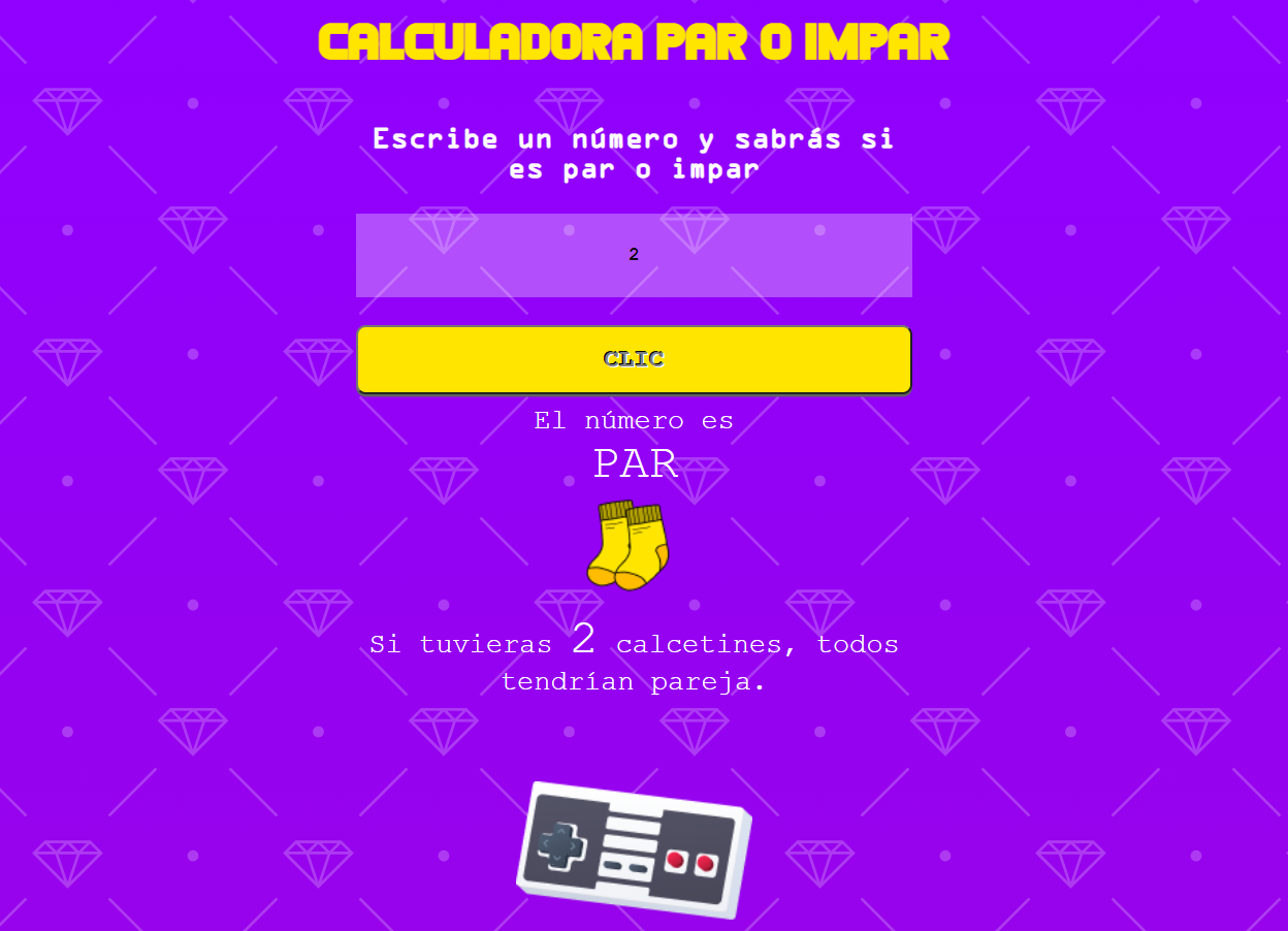 Calculadora par impar mágica con ux writing