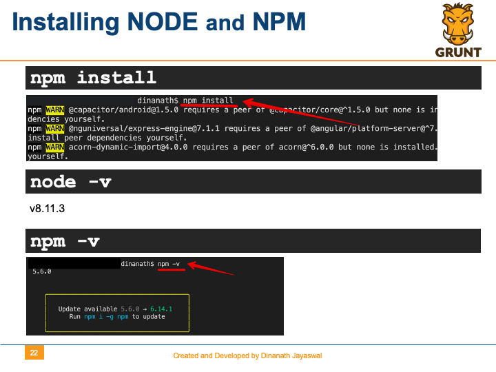 Grunt-The JavaScript Task Runner - Installing NODE and NPM