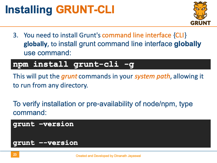 Grunt-The JavaScript Task Runner - Installing NODE and NPM