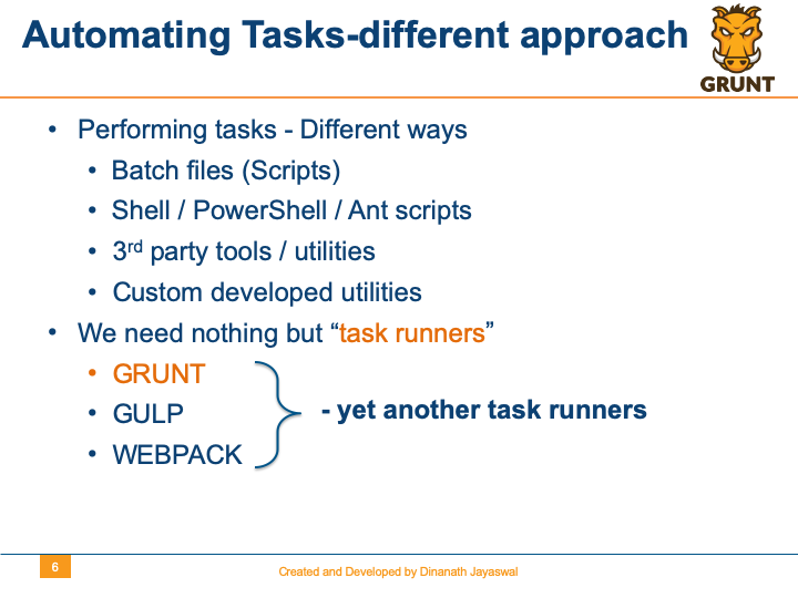 Grunt-The JavaScript Task Runner - Automating Tasks-different approach