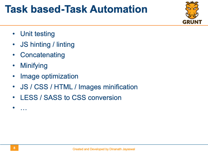 Grunt-The JavaScript Task Runner - Task based-Task Automation