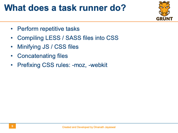 Grunt-The JavaScript Task Runner - What does a task runner do?