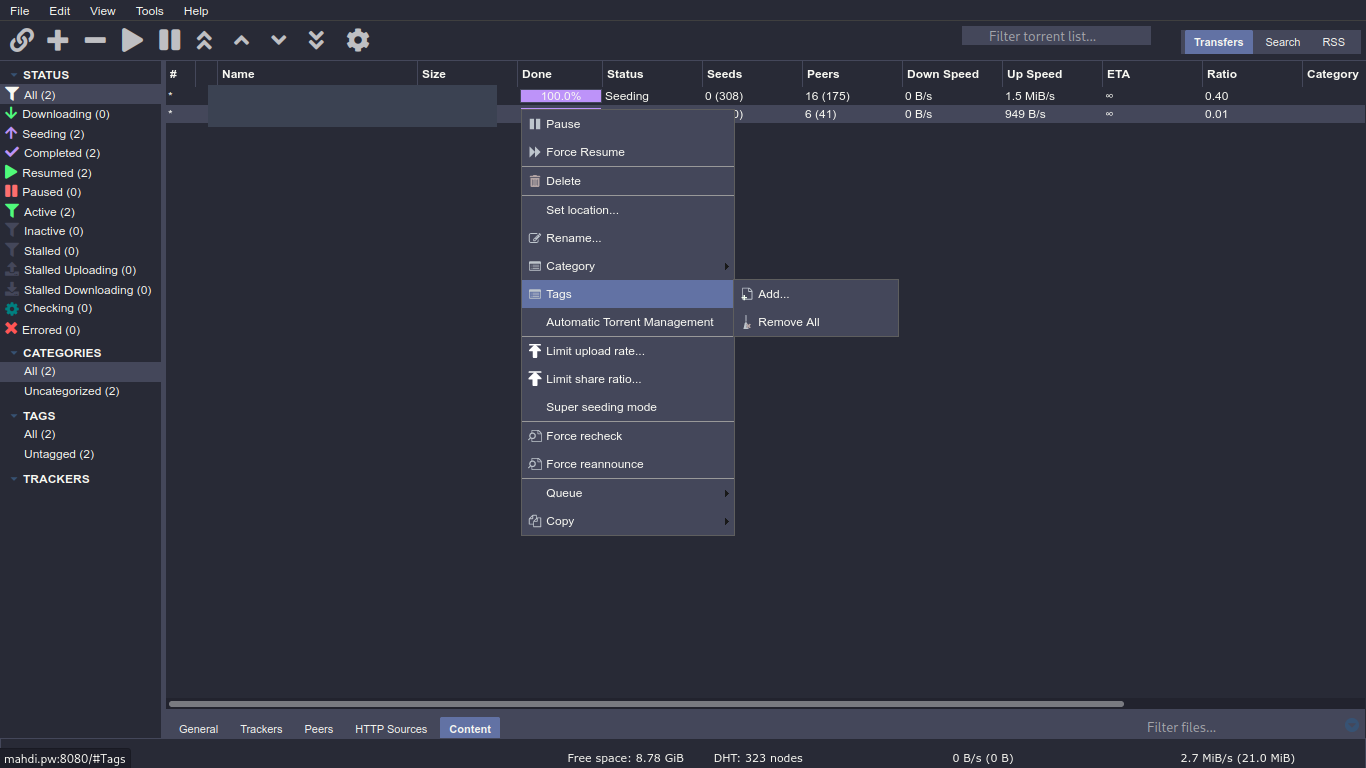 WebUI Screenshot