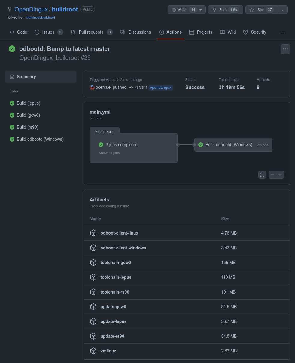 buildroot artifacts