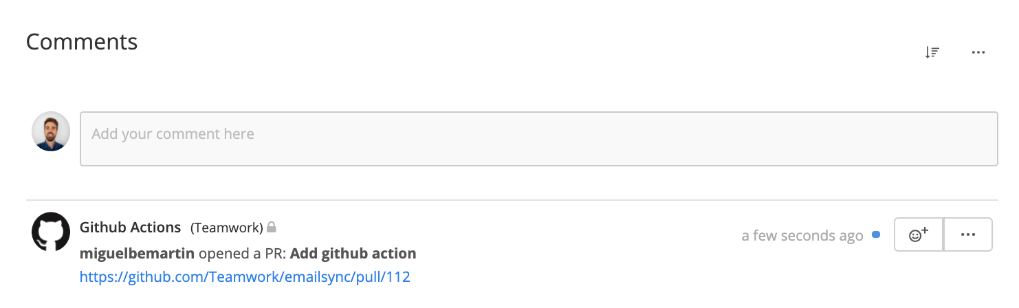 Teamwork pr comment