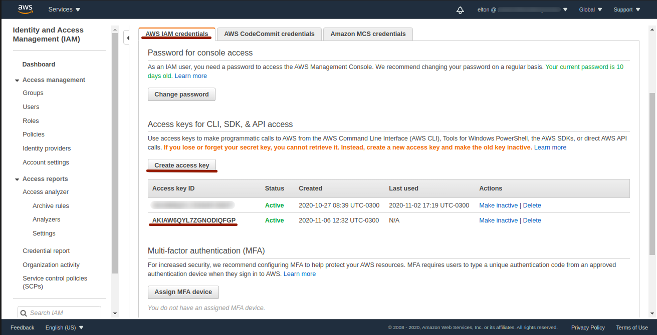 AWS Create Access Key