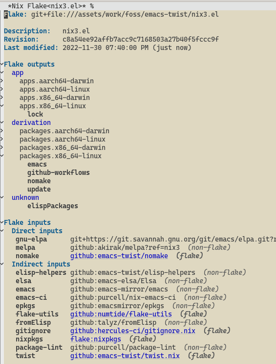 https://github.com/emacs-twist/nix3.el/blob/screenshots/nix3-flake-show.png?raw=true