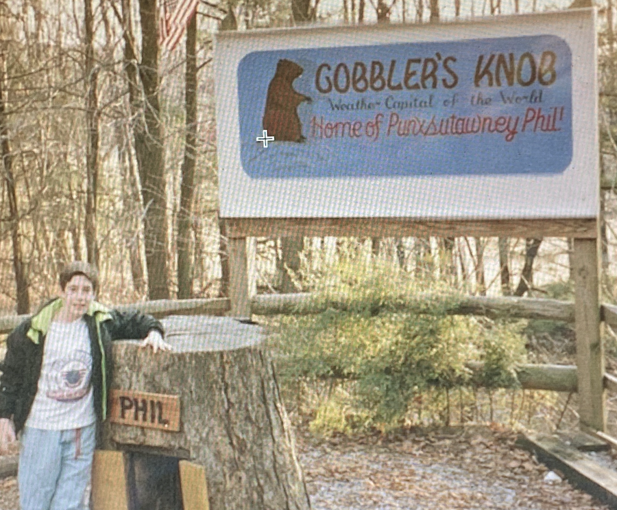 Me visting Gobbler’s Knob as a child.