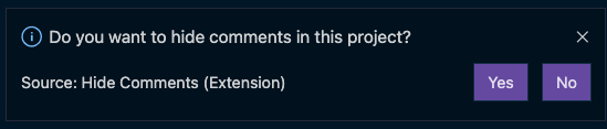 Do you want to hide the comments of this project?