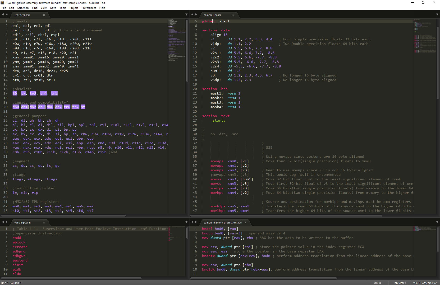 Sublime Text with Monokai Extended Bright color scheme