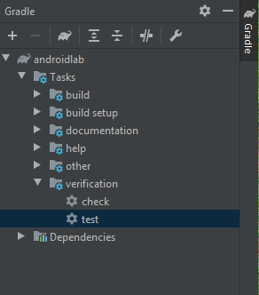 launch test via Gradle