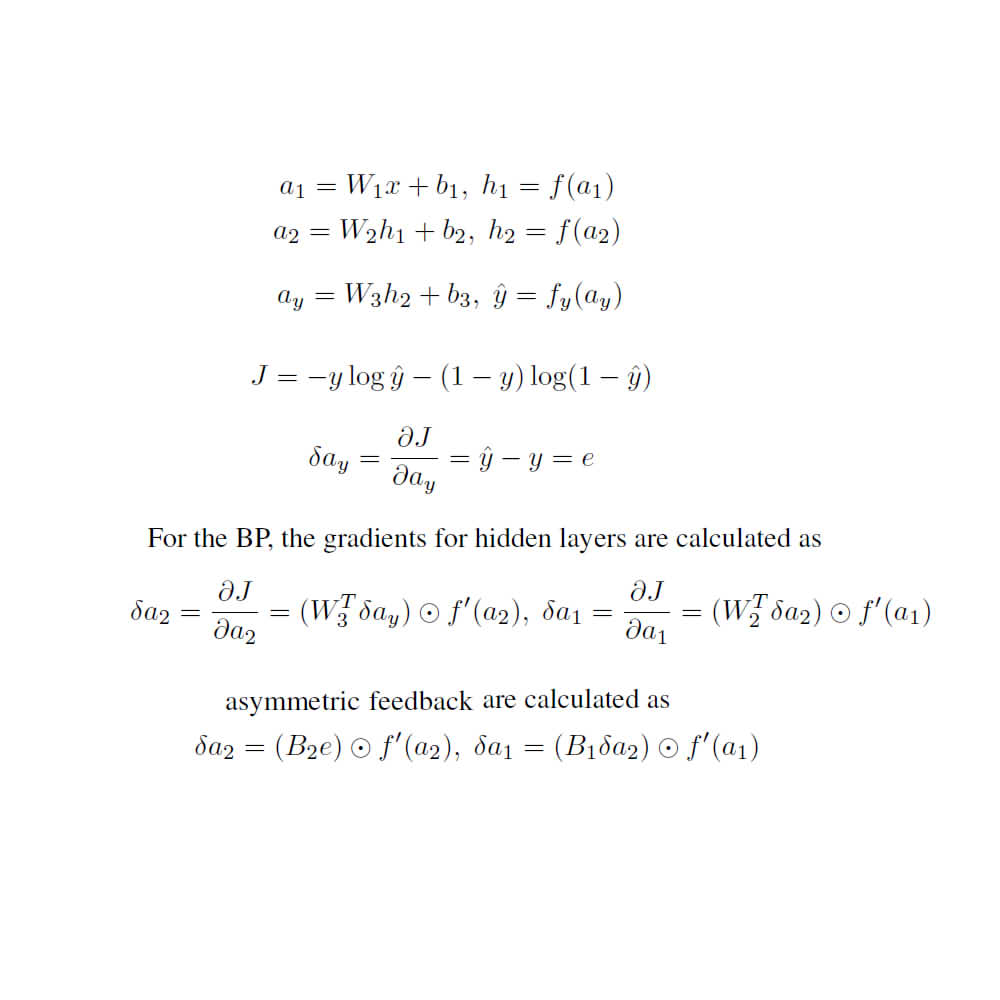 Math for asymmetric backpropagation