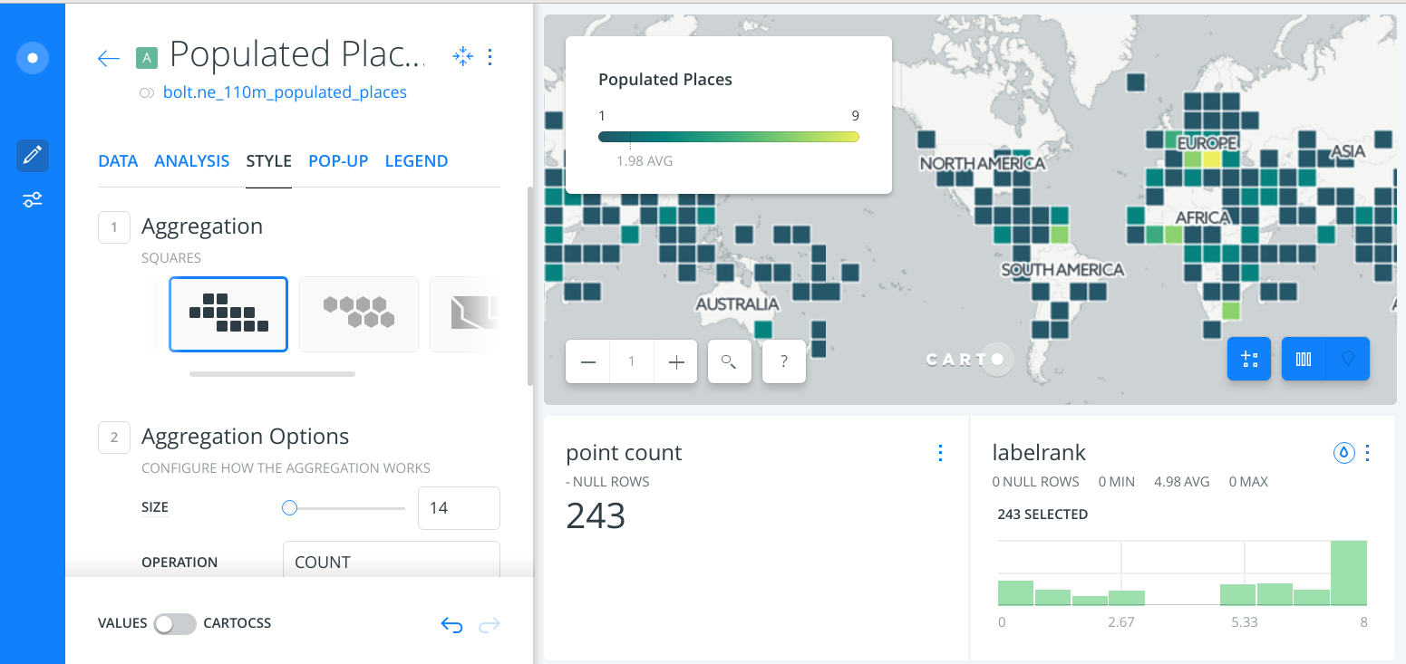 Carto Map UI