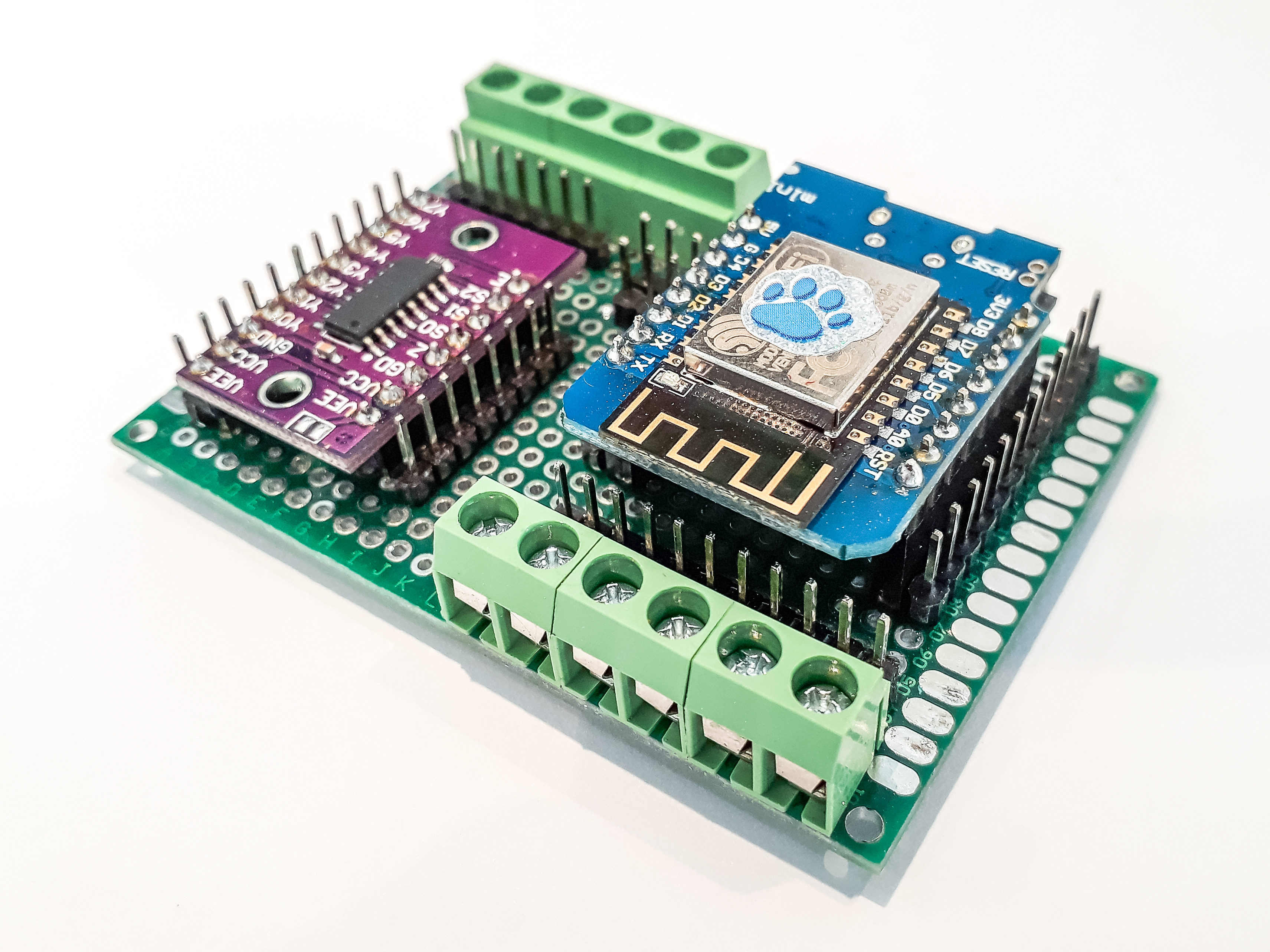 Board arduino and multiplexer diagonal