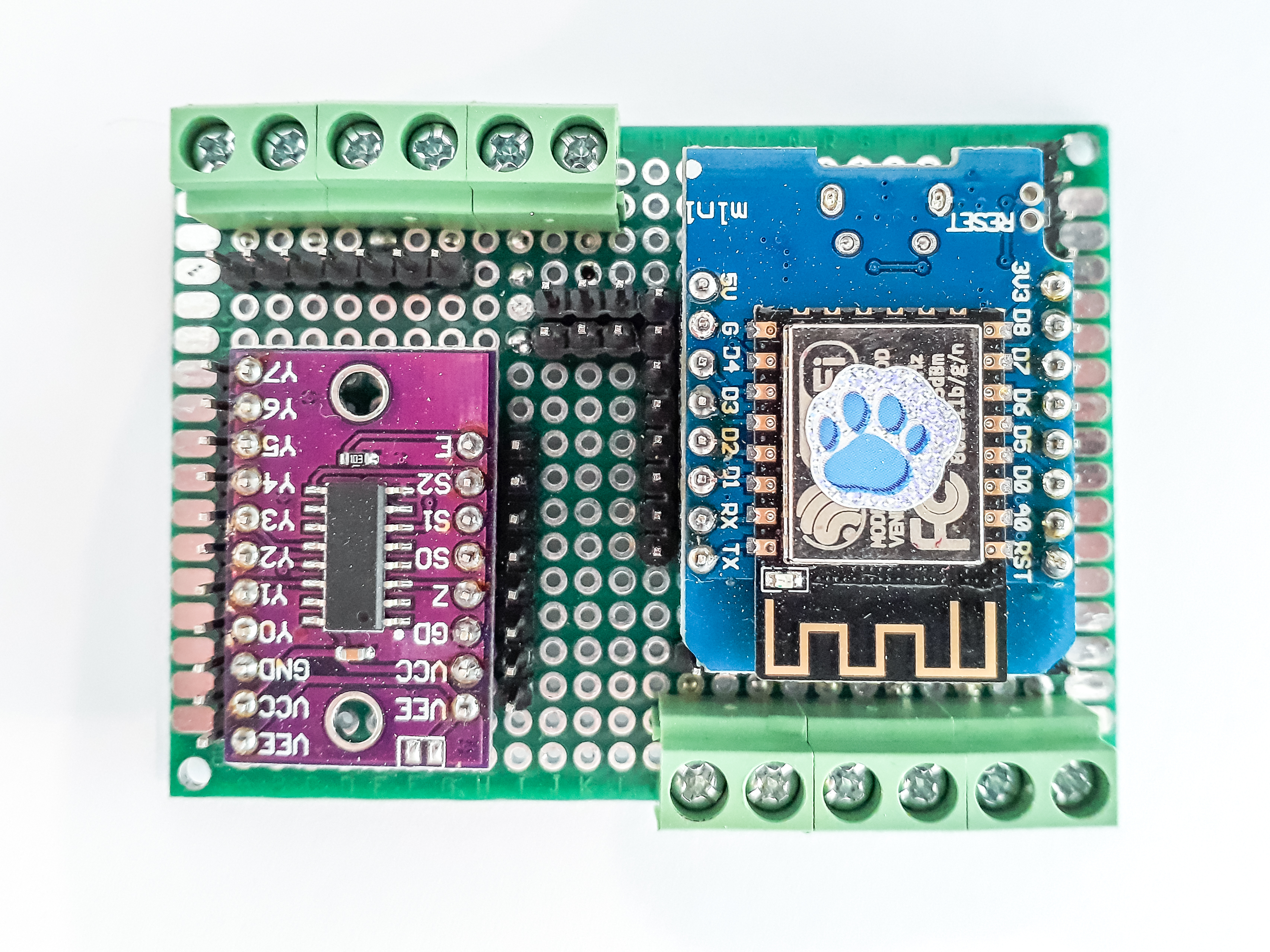 Board arduino and multiplexer top