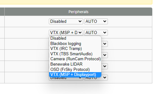 Ports Tab Setting