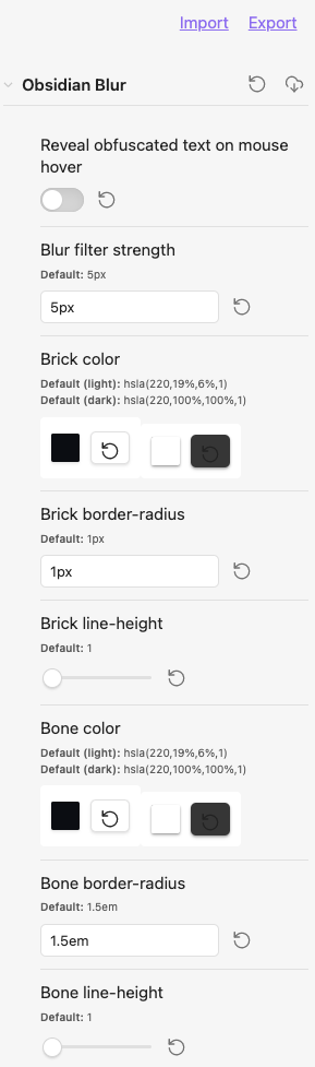 screenshot of plugin style-settings