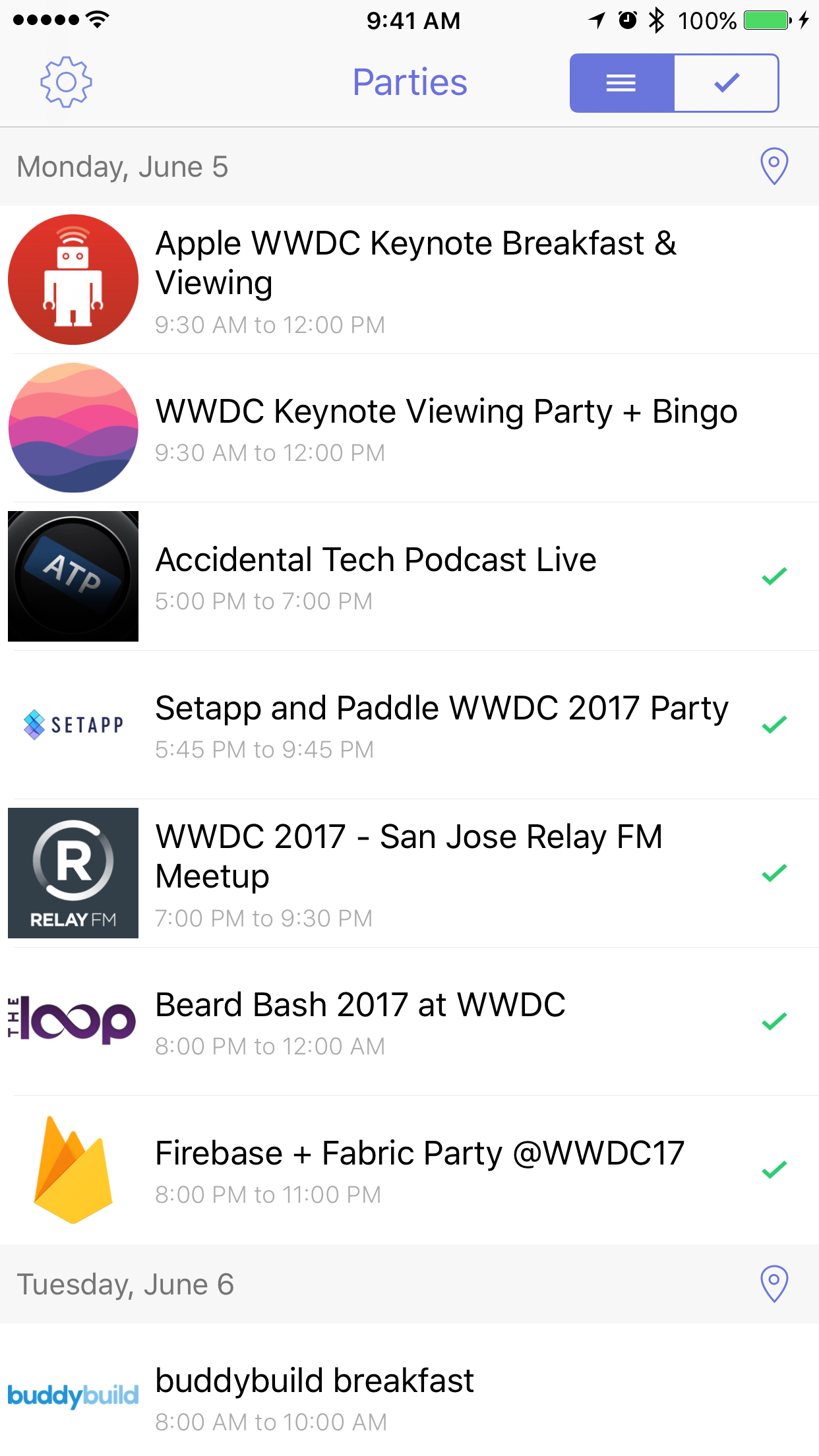 Parties for iOS