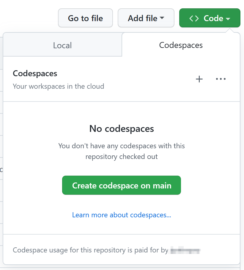 Create codespace