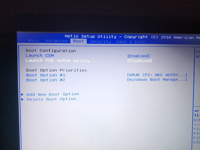 Boot menu