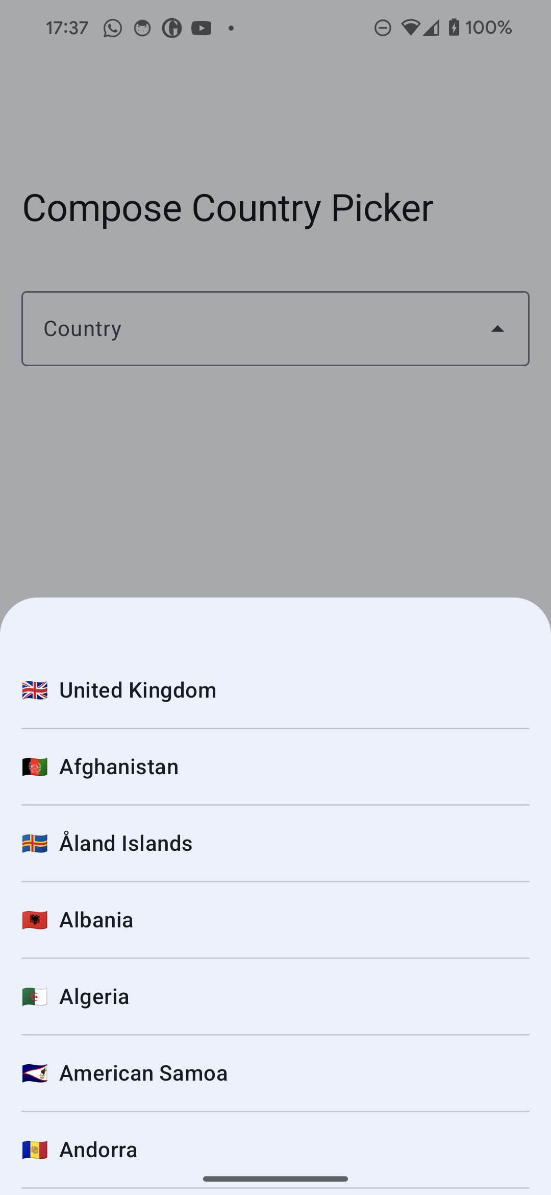 Country picker English