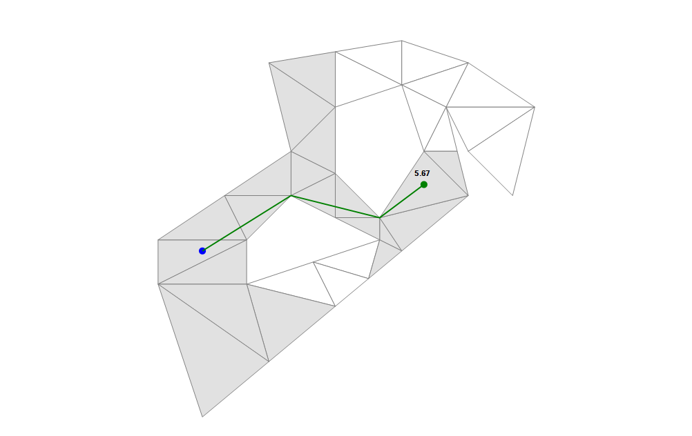 Result on a Delaunay triangulated mesh